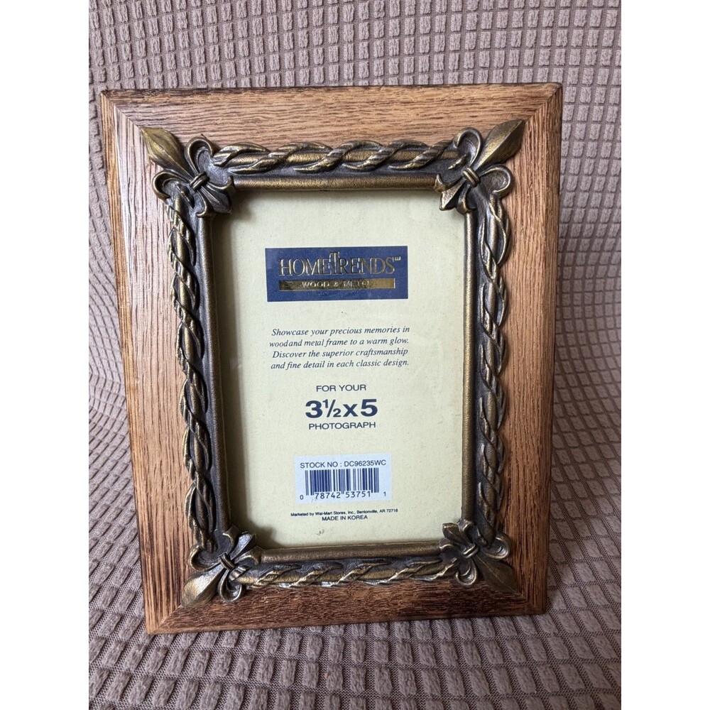 Home Trends Metal And Wood Vintage Photo Picture  Frame